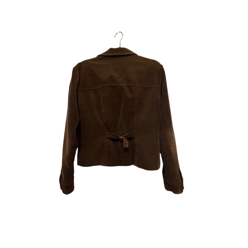 Vintage American Eagle Brown Corduroy Jacket Cinch Back Orange Lining Large - Picture 7 of 10